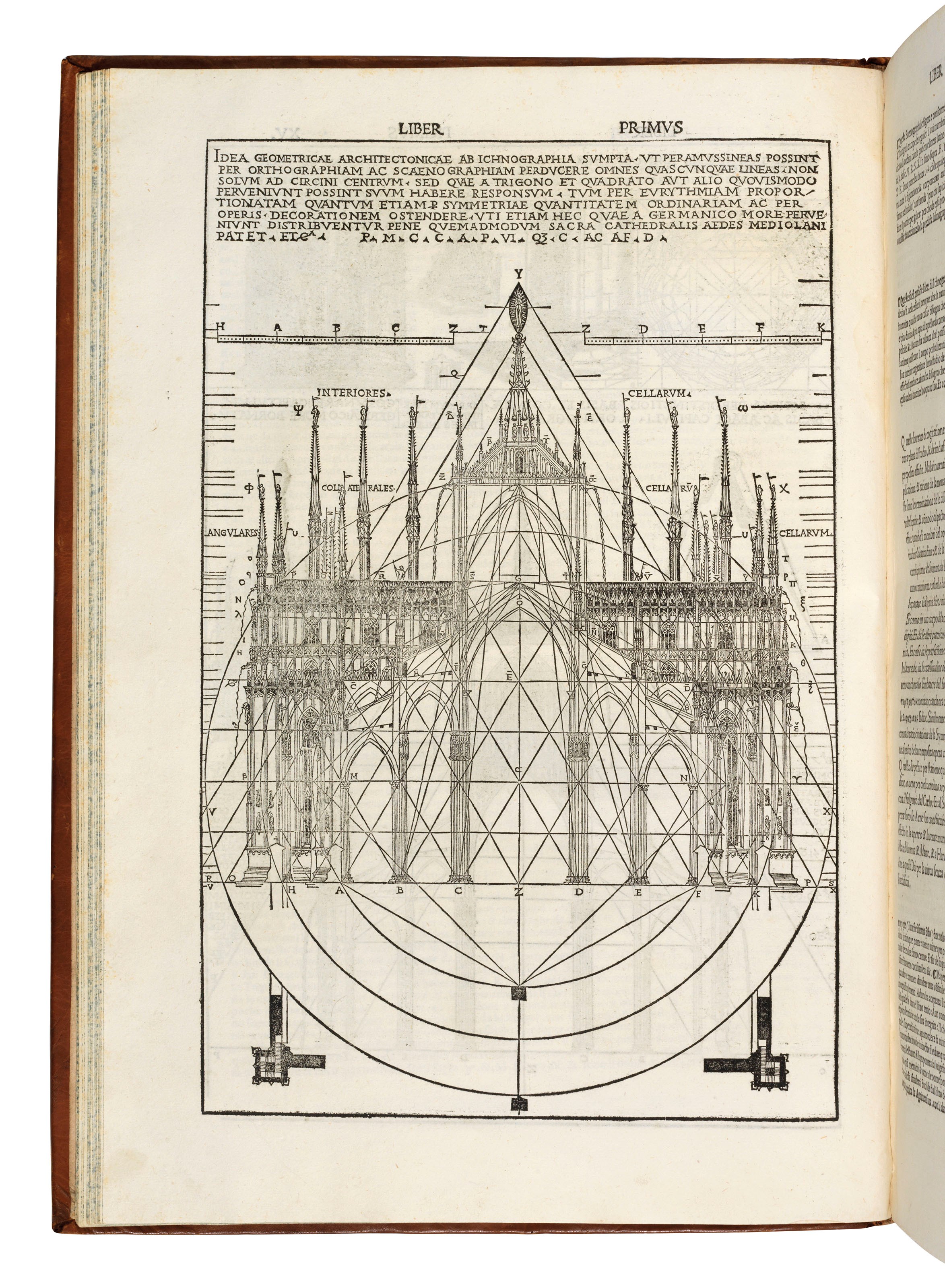 VITRUVIUS POLLIO, Marcus (1st century BCE). De architectura libri dece. Translated by Cesare Cesariano (c.1478-1543). Commentary by Cesariano, Benedetto Giovio and Massimo Bono Mauro. Como: Gottardo da Ponte for Agostino Gallo and Aloisio Pirovano, 15 July 1521.