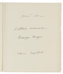 BRAQUE, Georges (1882-1963) - CHAR, René (1907-1988). Lettera Amorosa. Genève : Edwin Engelberts, 1963 [Avignon, Hôtel d'Europe, le 21 mars 1963].