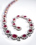 MID-19TH CENTURY RUBY AND DIAMOND NECKLACE