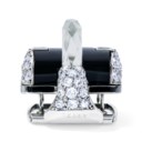ART DECO ROCK CRYSTAL, ONYX, DIAMOND AND ENAMEL CLIP BROOCH, CARTIER