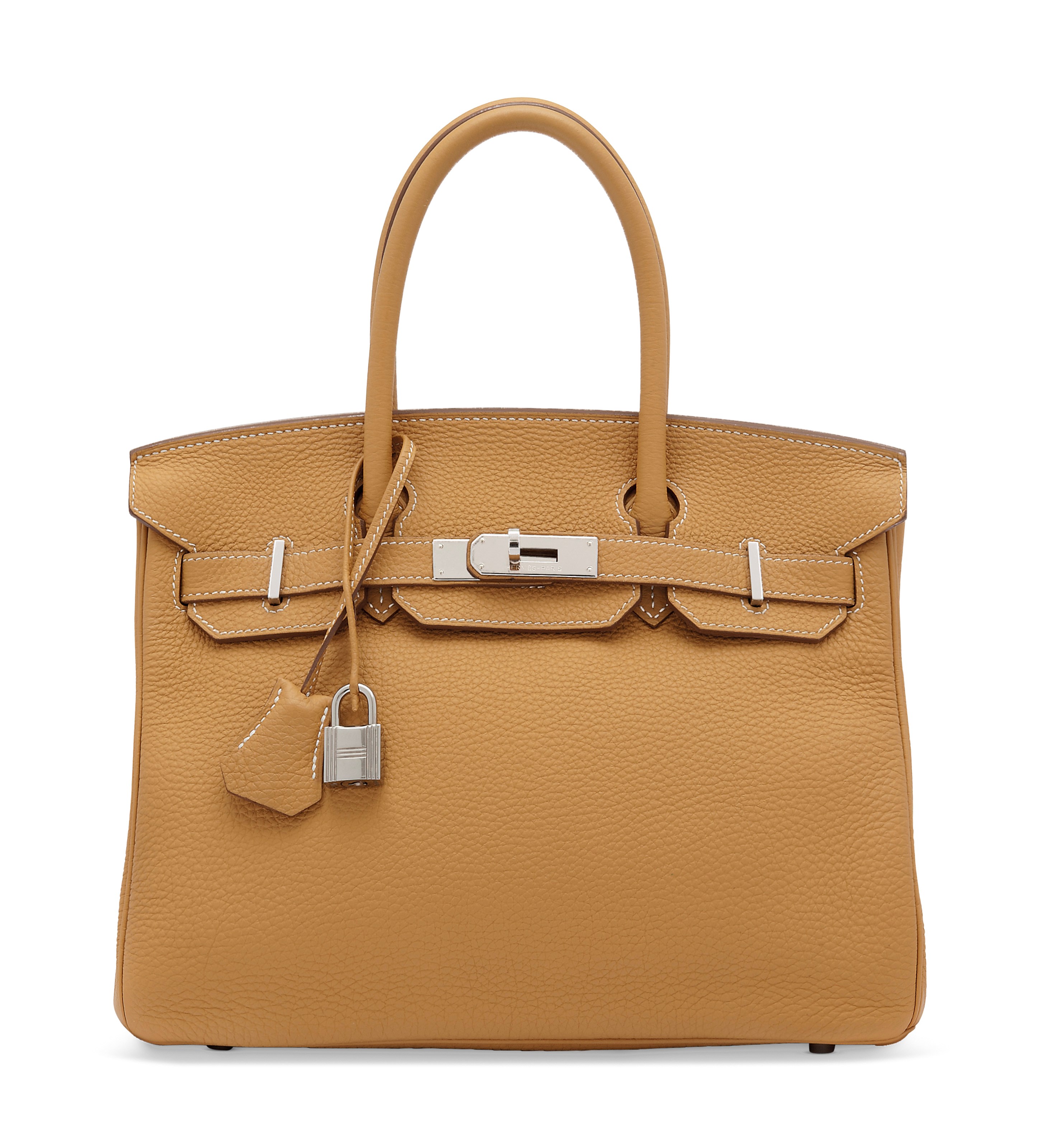 A TABAC CAMEL CLÉMENCE LEATHER BIRKIN 30 WITH PALLADIUM HARDWARE