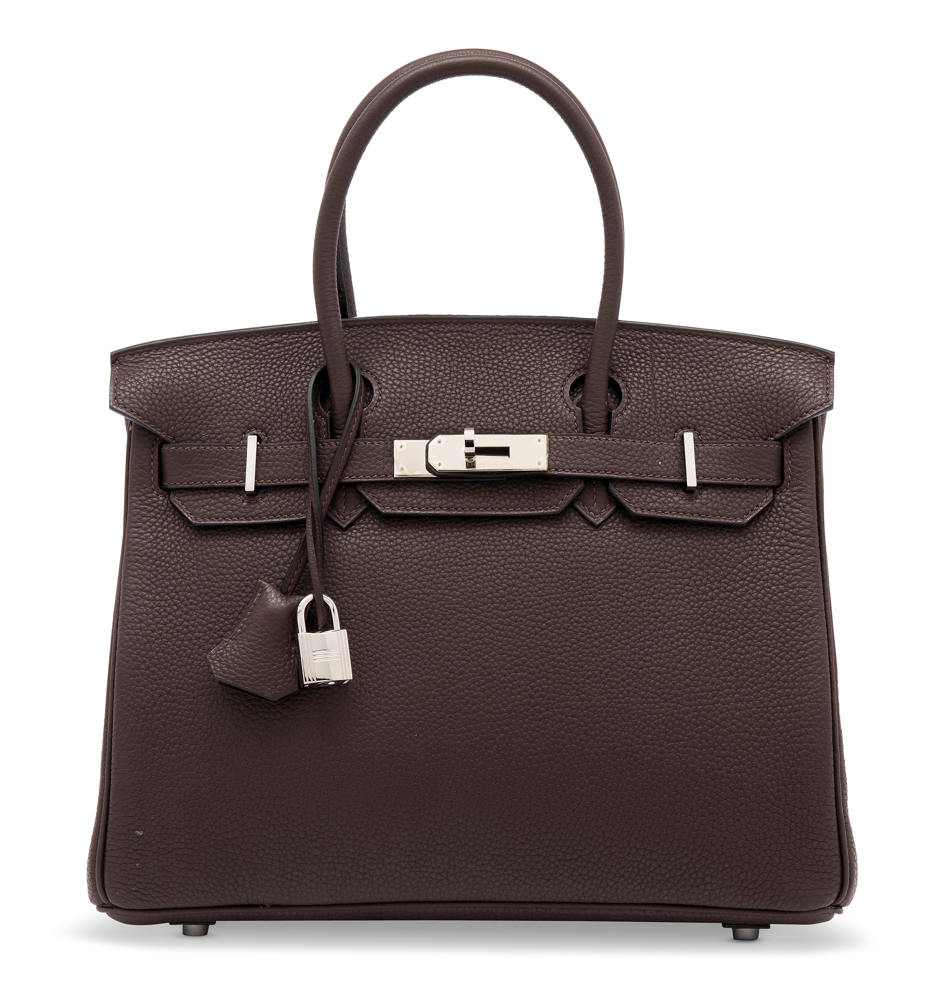A CHOCOLAT TOGO LEATHER BIRKIN 30 WITH PALLADIUM HARDWARE