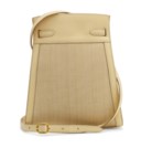 A BEIGE CALF BOX LEATHER & CRINOLINE KELLY SPORT 20 WITH GOLD HARDWARE