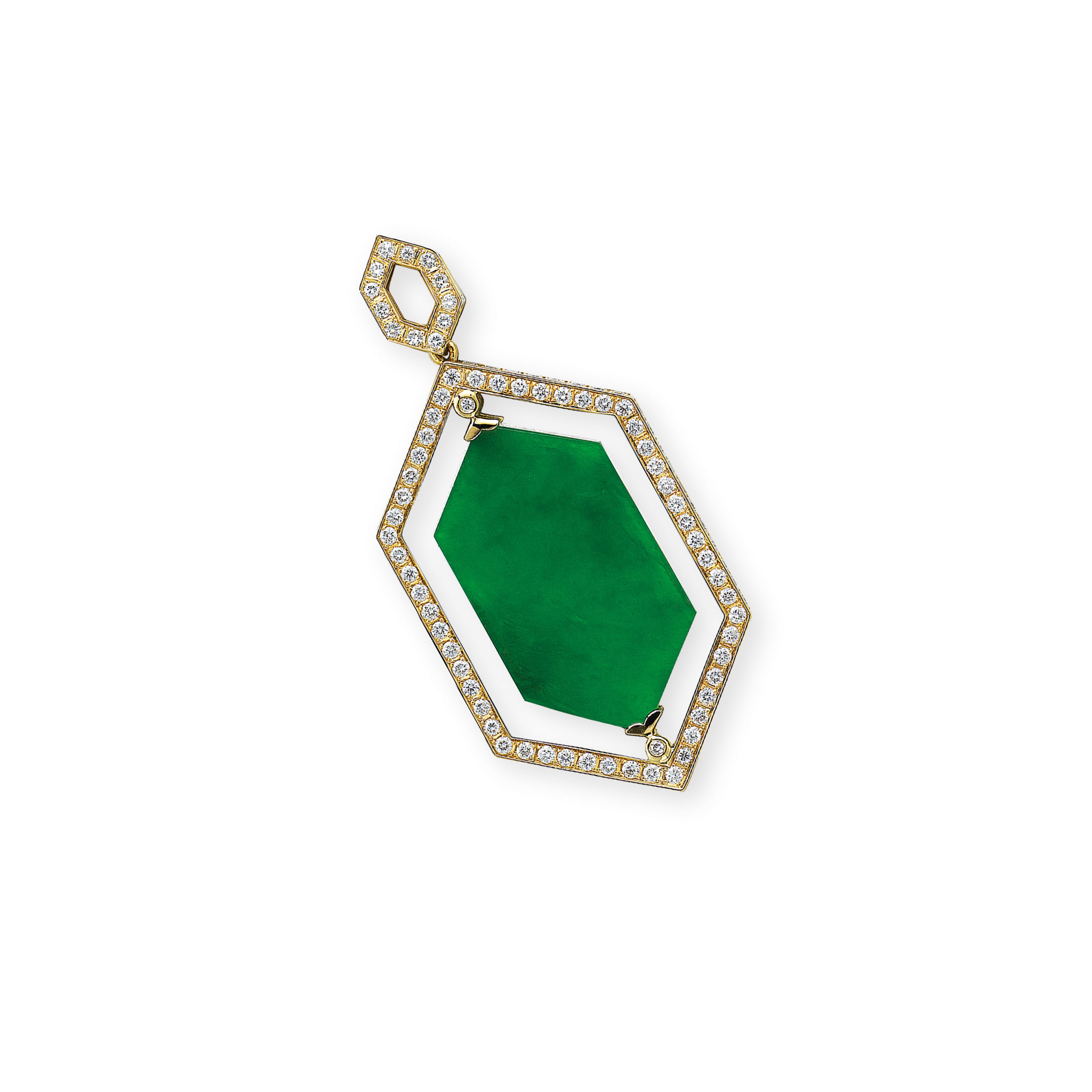 JADEITE AND DIAMOND PENDANT