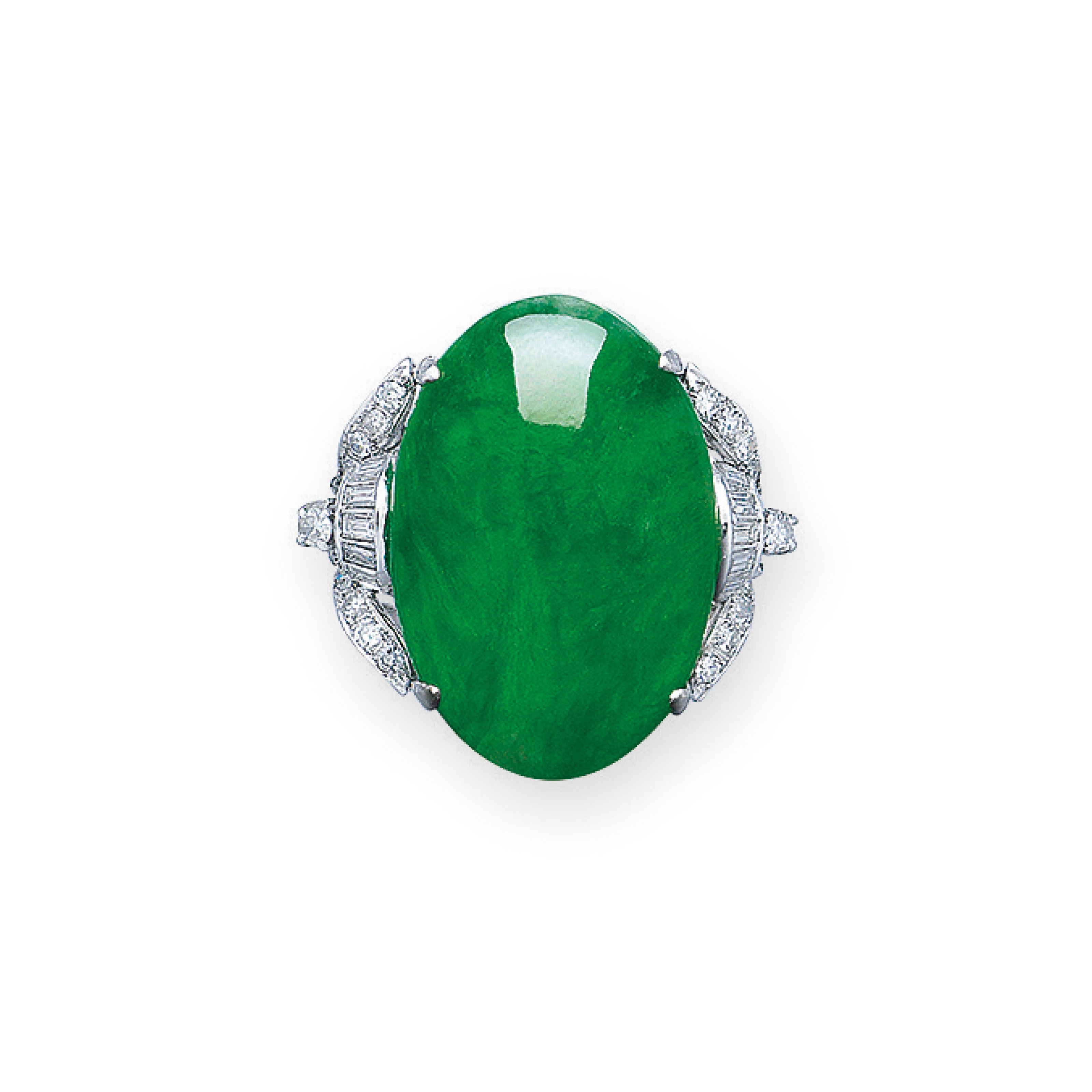 JADEITE AND DIAMOND RING