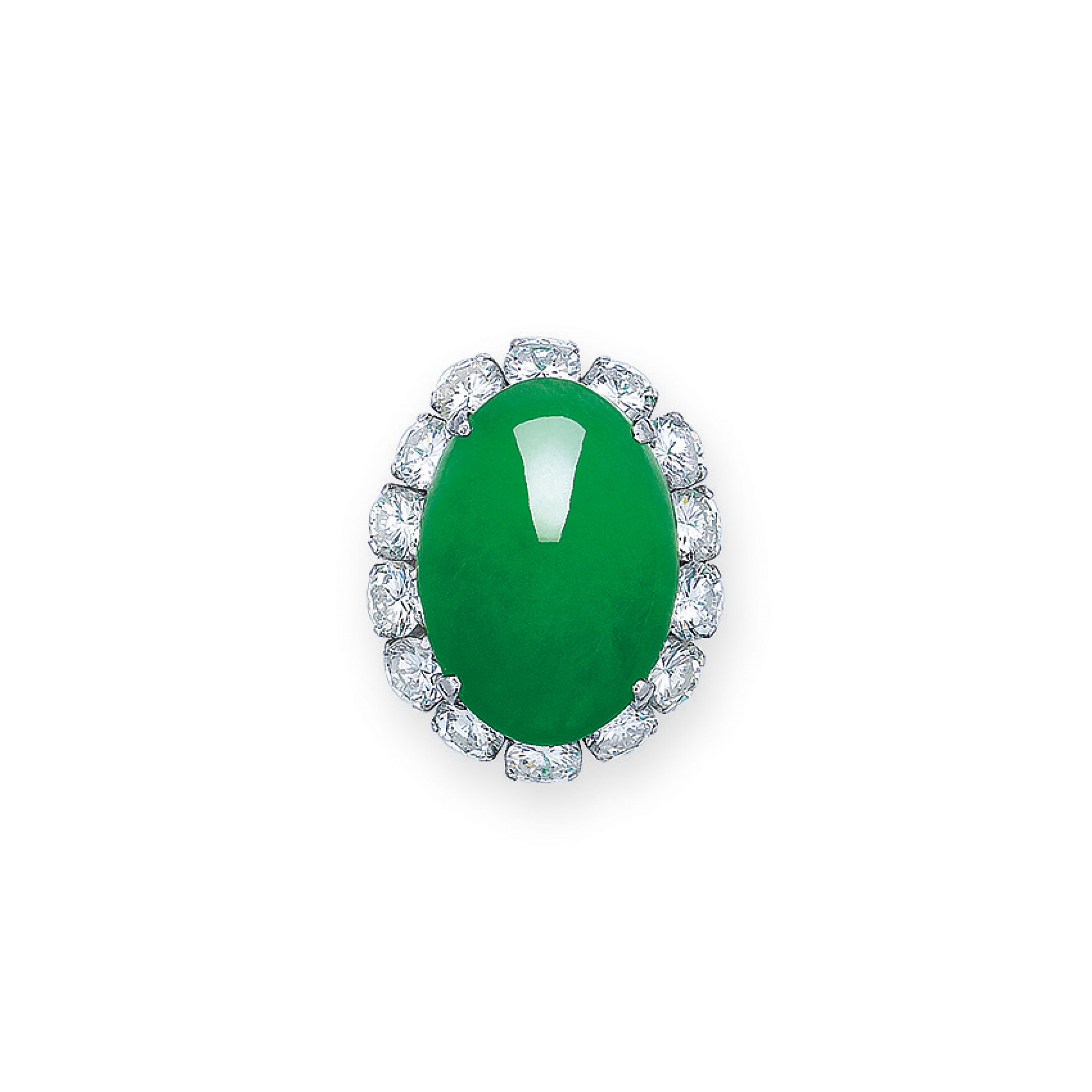 JADEITE AND DIAMOND RING