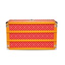 A LIMITED EDITION RED & WHITE MONOGRAM MALLE COURRIER 90 TRUNK WITH SILVER HARDWARE BY SUPREME
