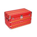 A LIMITED EDITION RED & WHITE MONOGRAM MALLE COURRIER 90 TRUNK WITH SILVER HARDWARE BY SUPREME