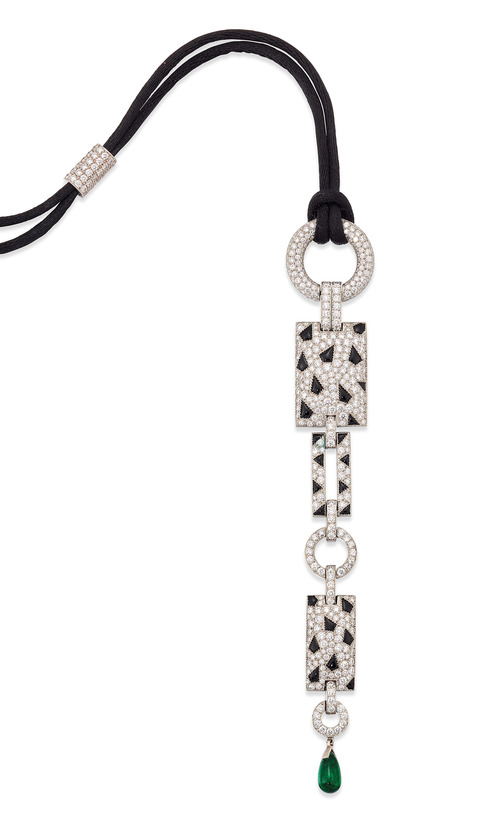 EMERALD, ONYX AND DIAMOND 'PANTHÈRE' NECKLACE, CARTIER