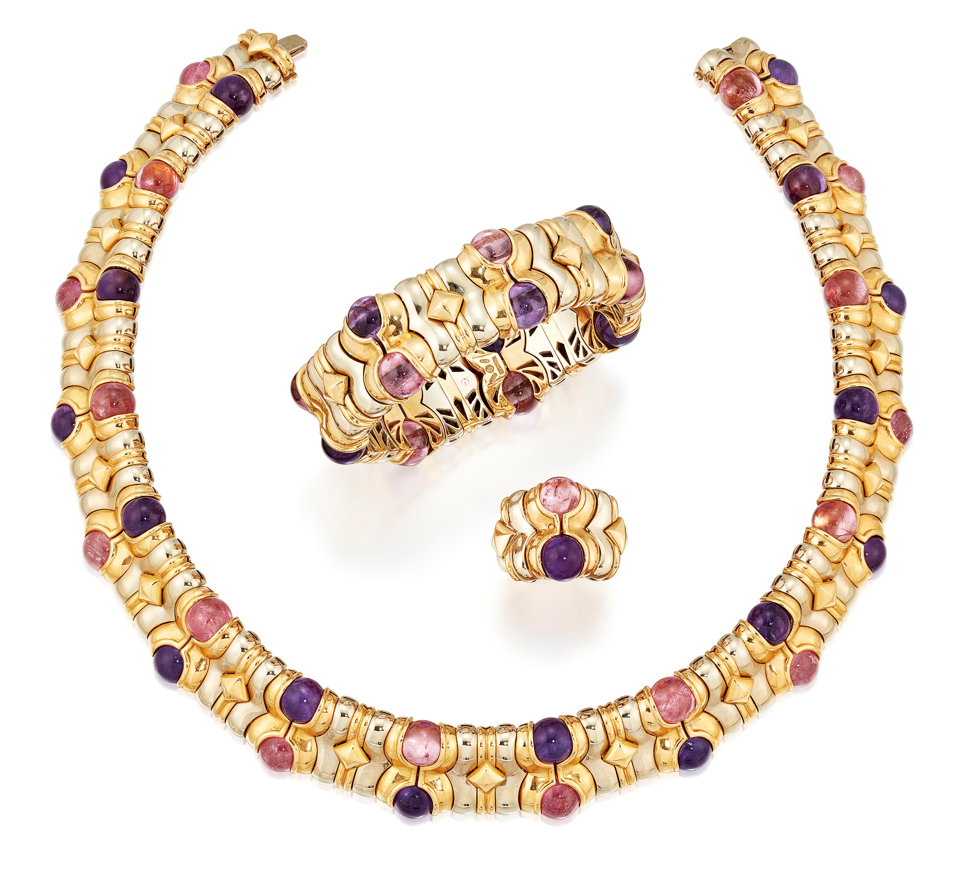 AMETHYST AND PINK TOURMALINE 'BOULES' SUITE, BULGARI