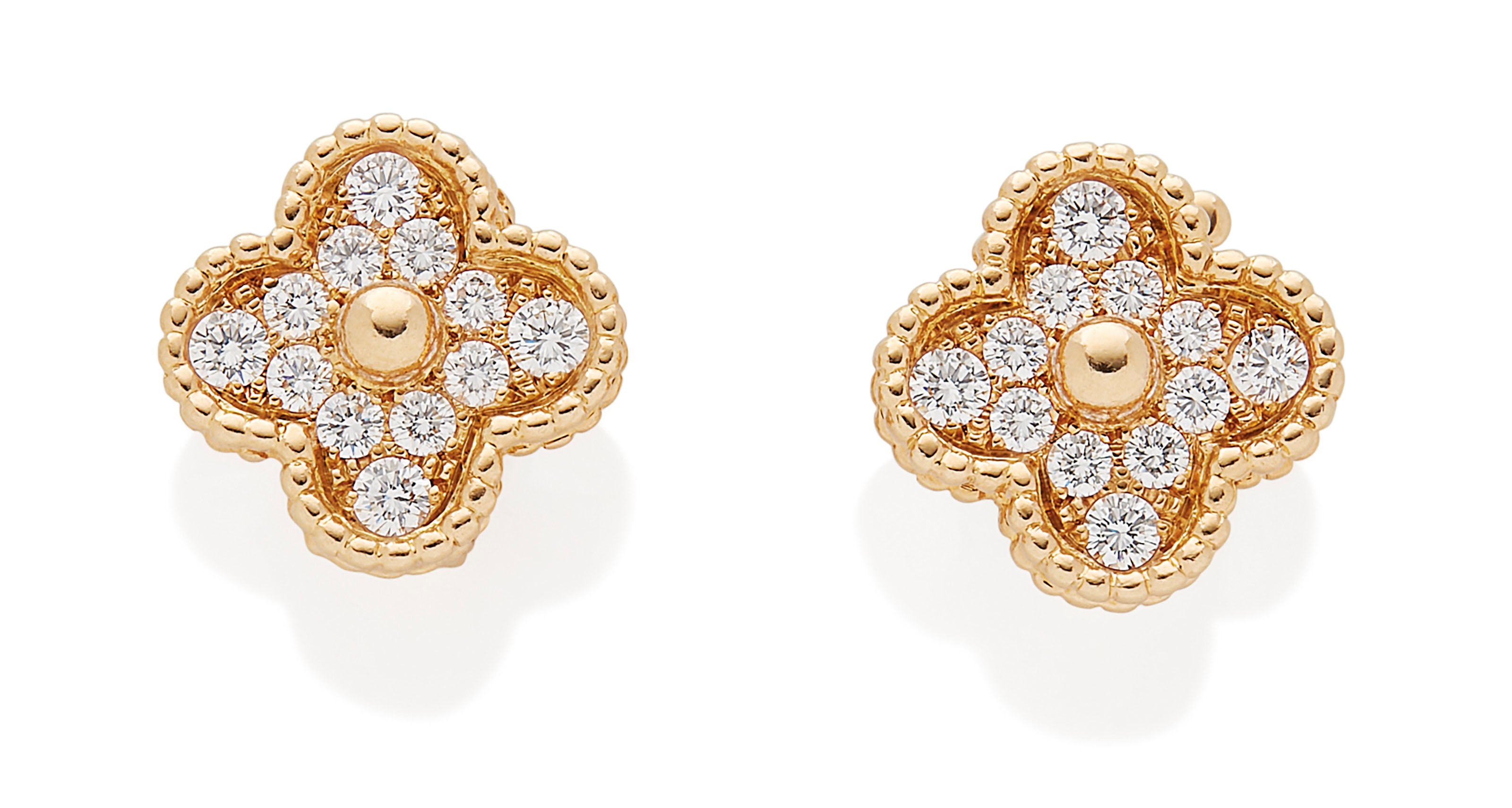 BOUCLES D'OREILLES "ALHAMBRA" DIAMANTS, VAN CLEEF & ARPELS