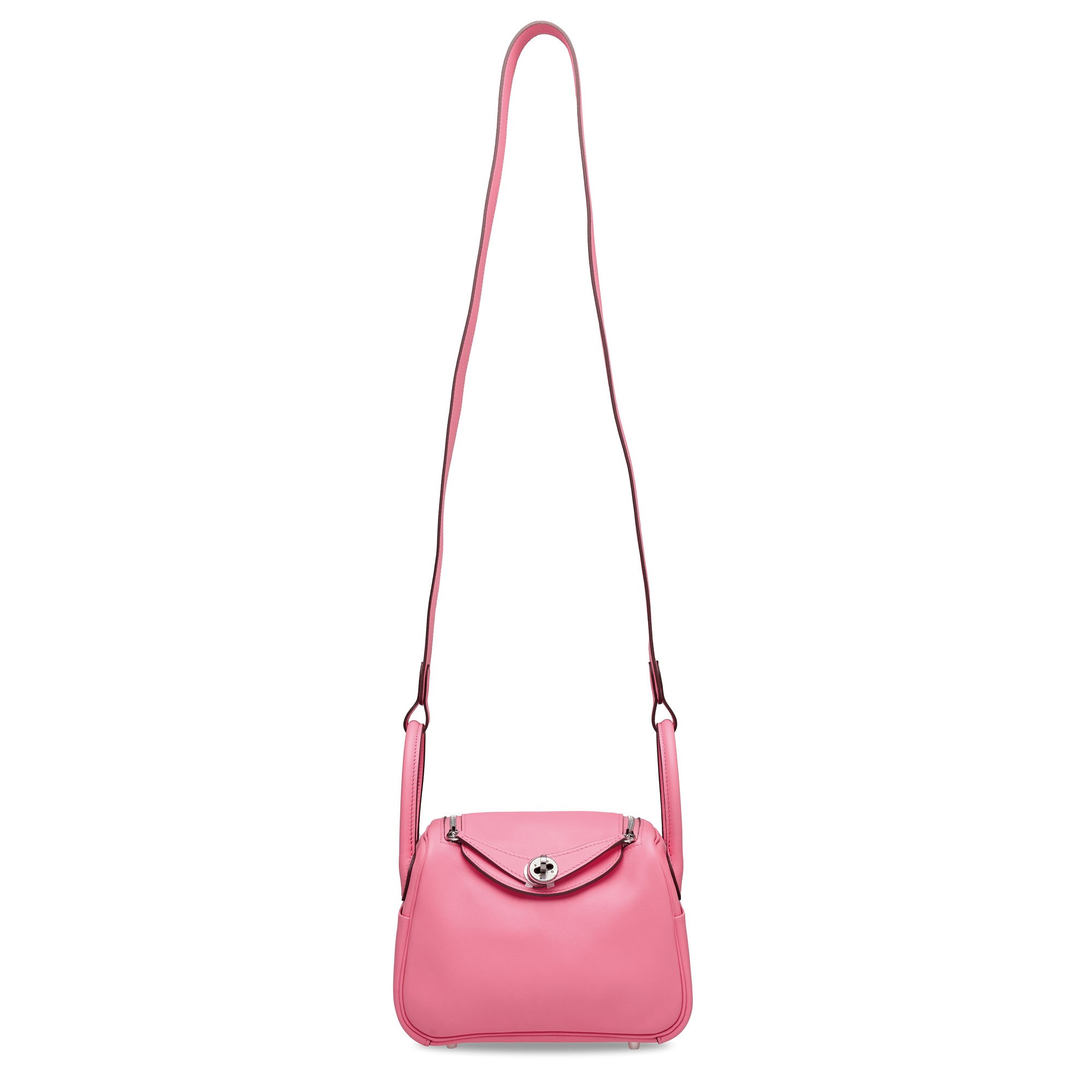 A ROSE D'ÉTÉ SWIFT LEATHER MINI LINDY 20 WITH PALLADIUM HARDWARE