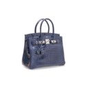 A SHINY BLEU ABYSSE POROSUS CROCODILE BIRKIN 30 WITH PALLADIUM HARDWARE