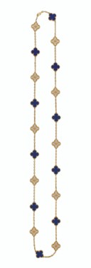 LAPIS LAZULI AND DIAMOND 'VINTAGE ALHAMBRA' NECKLACE, VAN CLEEF & ARPELS