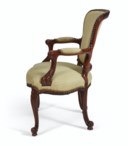 A GEORGE III SOLID MAHOGANY ARMCHAIR