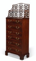AN EARLY GEORGE III MAHOGANY SECRETAIRE CHEST CHIFFONIER