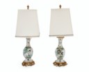 A PAIR OF FRENCH ORMOLU-MOUNTED CHINESE FAMILLE VERTE PORCELAIN VASES, MOUNTED AS LAMPS
