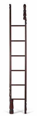 A VICTORIAN MAHOGANY LIBRARY POLE LADDER