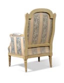 A PAIR OF LOUIS XVI GREY-PAINTED BERGERES