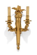 A PAIR OF LOUIS XVI ORMOLU TWO-LIGHT WALL-LIGHTS