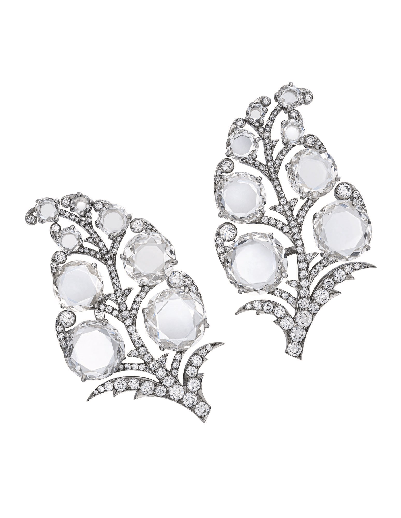 DIAMOND 'PAISLEY' EARRINGS, BHAGAT