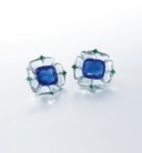 SAPPHIRE, DIAMOND AND EMERALD BROOCHES, BHAGAT