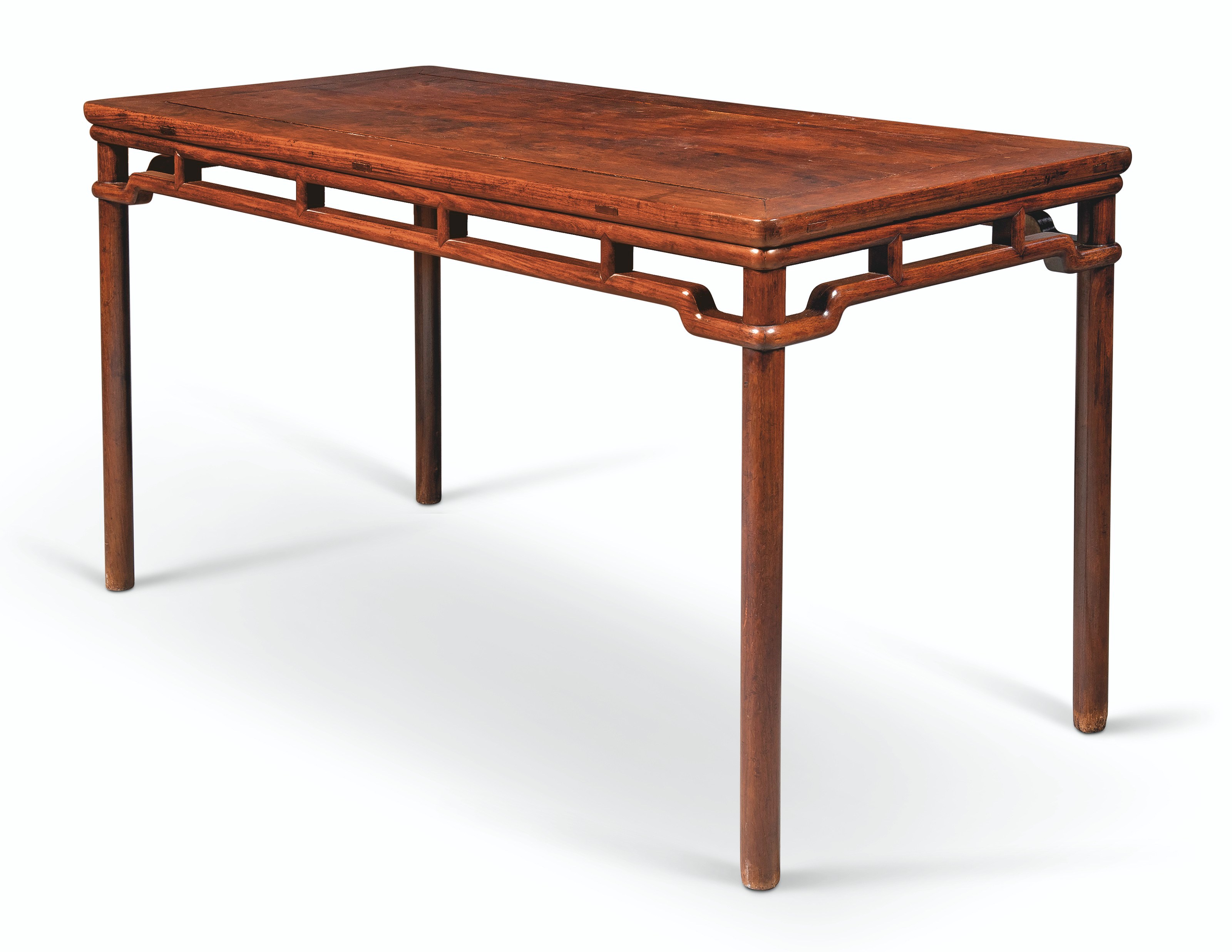 A HUANGHUALI BAMBOO-FORM CORNER-LEG PAINTING TABLE, HUAZHUO