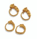 TWO PAIRS OF GREEK GOLD EARRINGS
