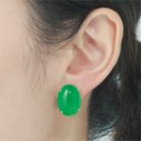 JADEITE AND DIAMOND EARRINGS