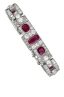 HENNELL ART DECO RUBY AND DIAMOND BRACELET