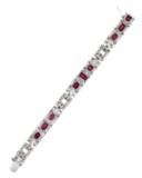 HENNELL ART DECO RUBY AND DIAMOND BRACELET
