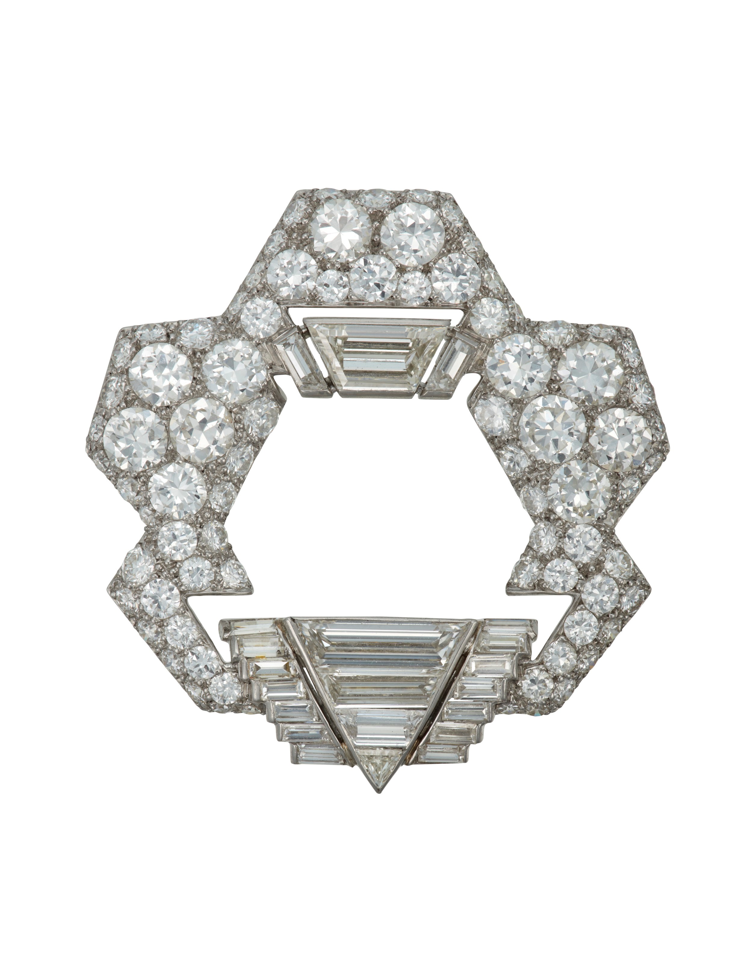 CARTIER ART DECO DIAMOND BROOCH