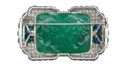 A MAGNIFICENT CARTIER ART DECO EMERALD, SAPPHIRE AND DIAMOND BROOCH