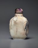 1750-1850年　雞骨白玉雕桃紋鼻煙壺