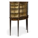 AN ENGLISH BLACK AND GILT-JAPANNED DISPLAY-CABINET