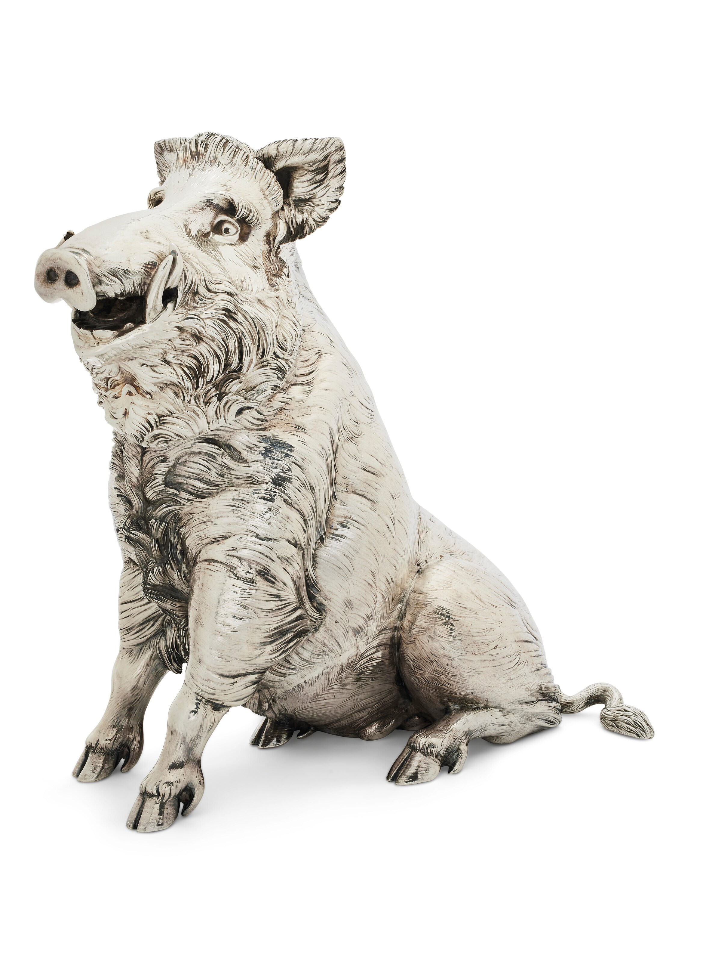 GRAND SANGLIER EN ARGENT