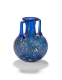 A ROMAN WHITE, RED AND BLUE SPLASHED GLASS AMPHORISKOS