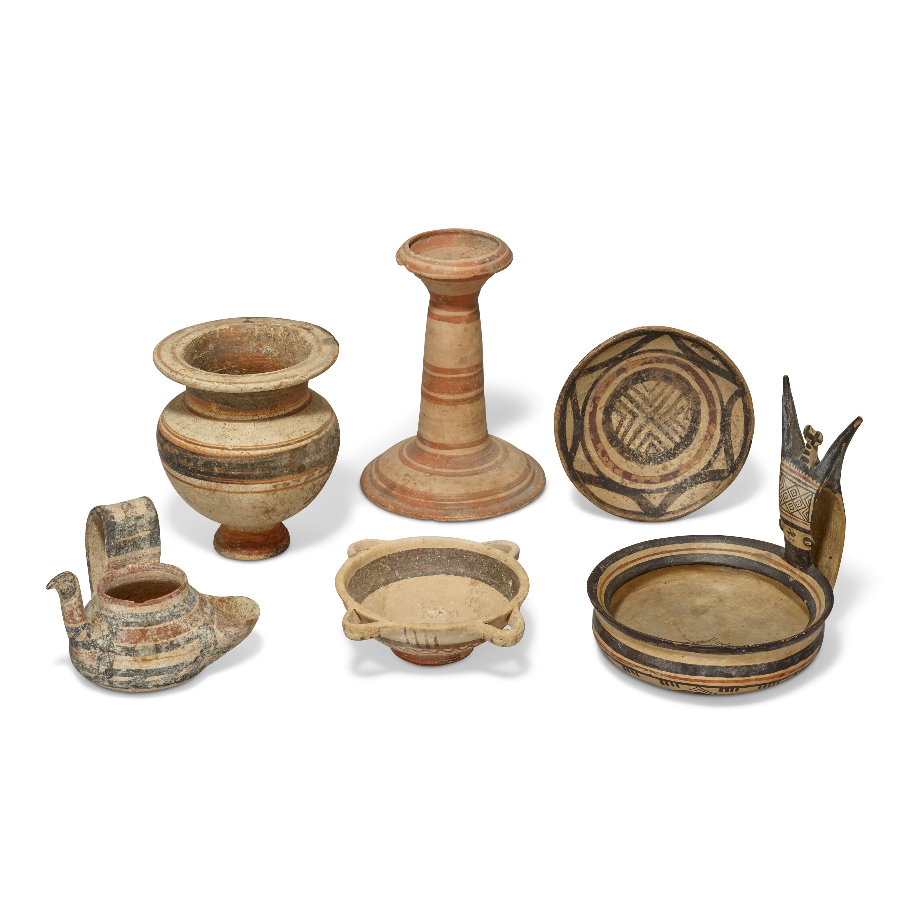 SIX DAUNIAN AND EAST GREEK POTTERY VESSELS
