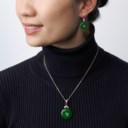 SET OF JADEITE AND DIAMOND JEWELLERY