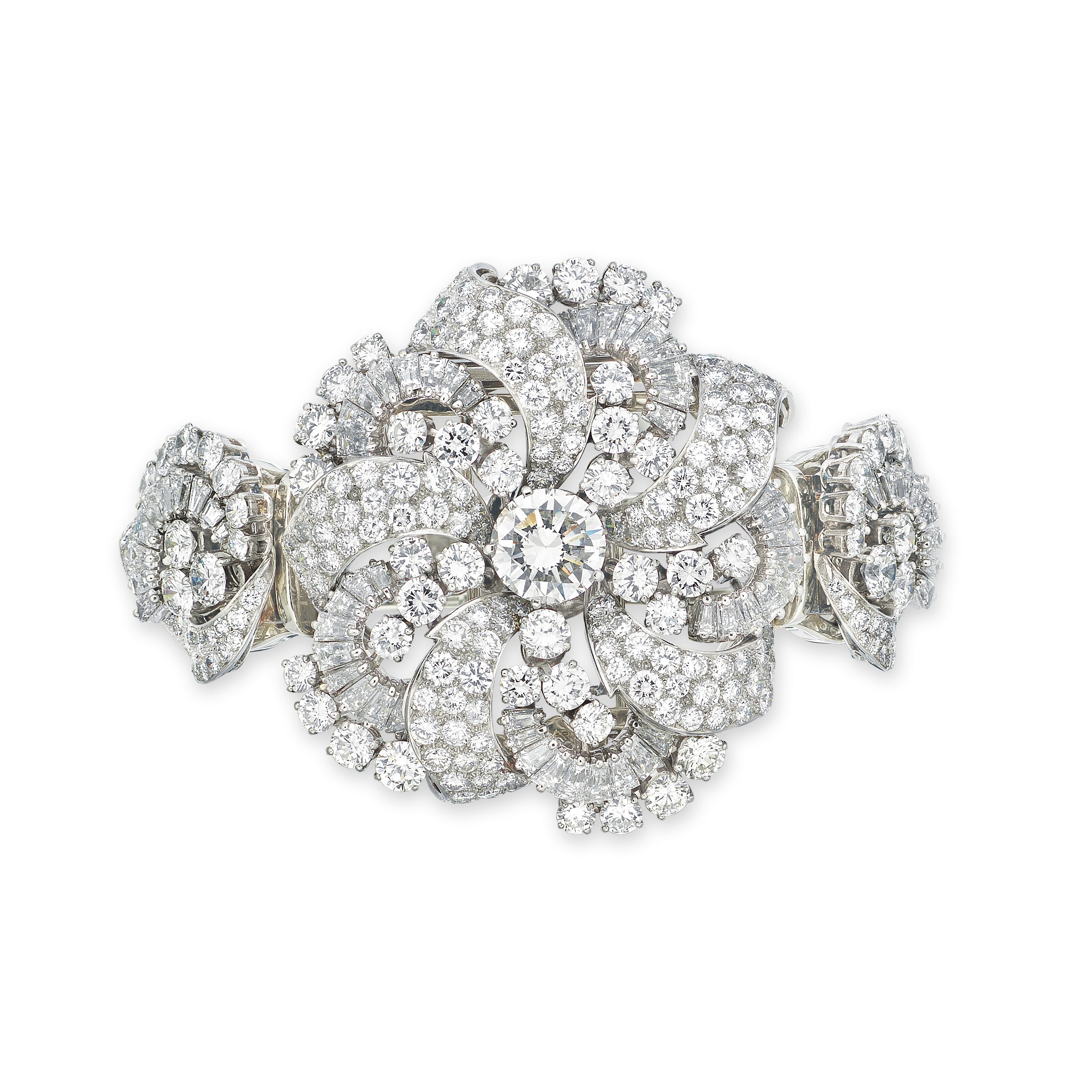 UNIQUE DIAMOND BANGLE/BROOCH; BROOCH BY BULGARI