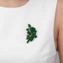 JADEITE AND DIAMOND BROOCH