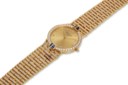PATEK PHILIPPE, REF. 3822/6, CALATRAVA, A VERY FINE AND RARE 18K YELLOW GOLD, DIAMOND, AND SAPPHIRE-SET QUARTZ BRACELET WATCH