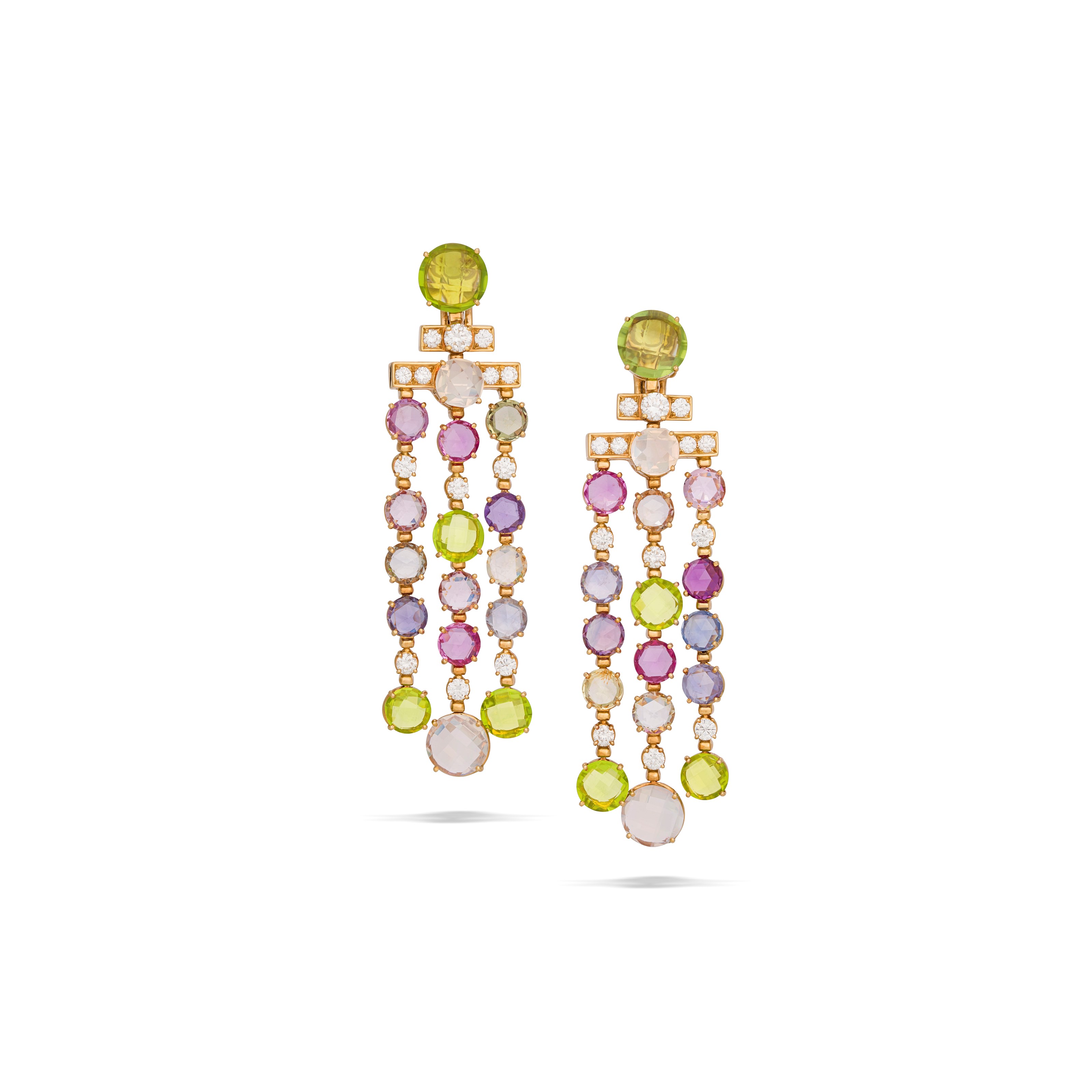 BULGARI MULTI-GEM AND DIAMOND EARRINGS