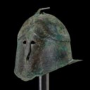 A GREEK BRONZE PSEUDO-CORINTHIAN HELMET