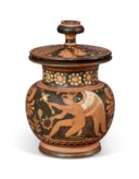 AN APULIAN RED-FIGURED LIDDED OLPE