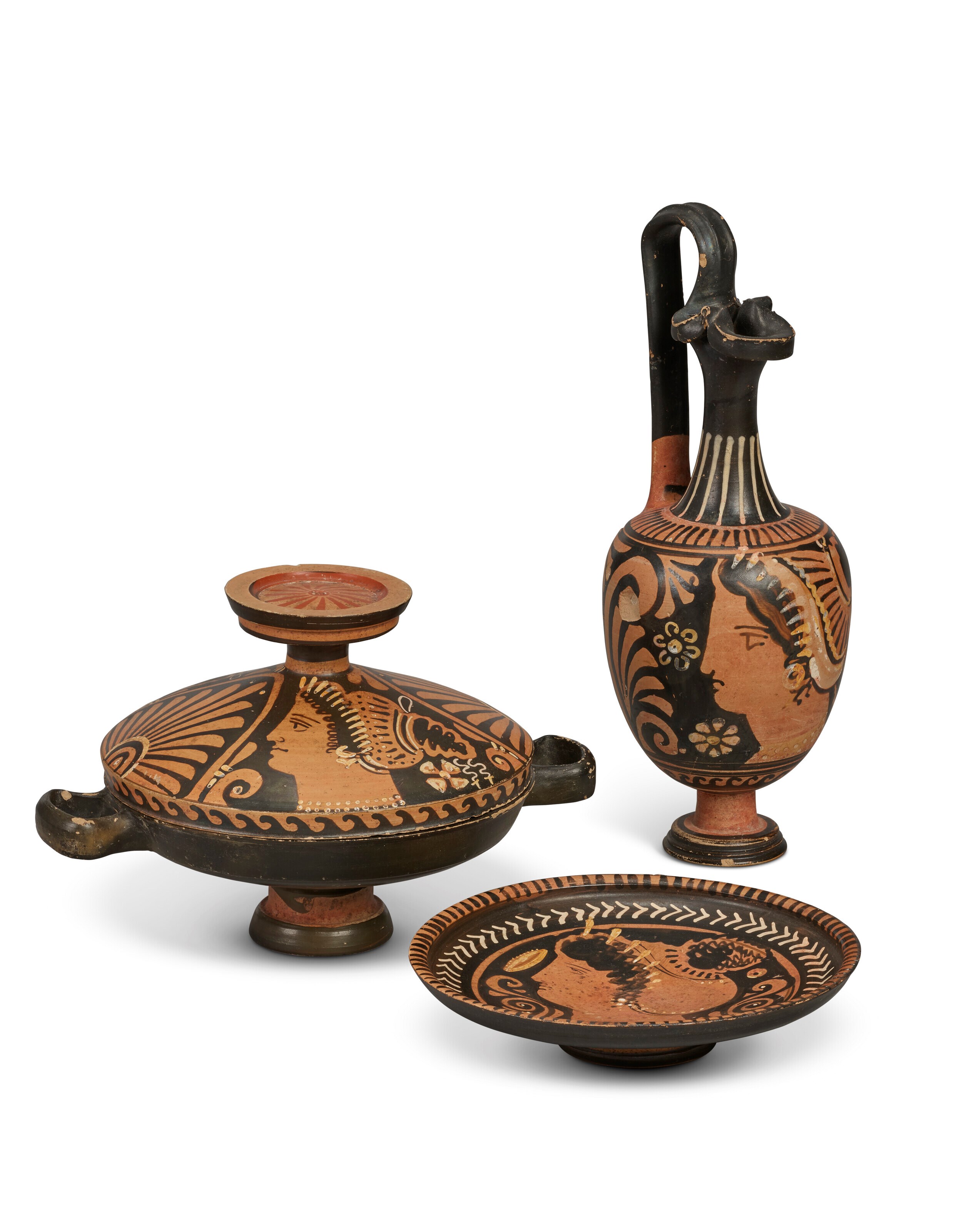 THREE APULIAN RED-FIGURED VESSELS