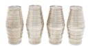 A SET OF FOUR GEORGE III SILVER DOUBLE STIRRUP CUPS