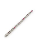ART DECO RUBY, DIAMOND AND ONYX BRACELET, ATTRIBUTED TO CARTIER