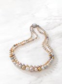 NATURAL, CULTURED PEARL AND DIAMOND NECKLACE