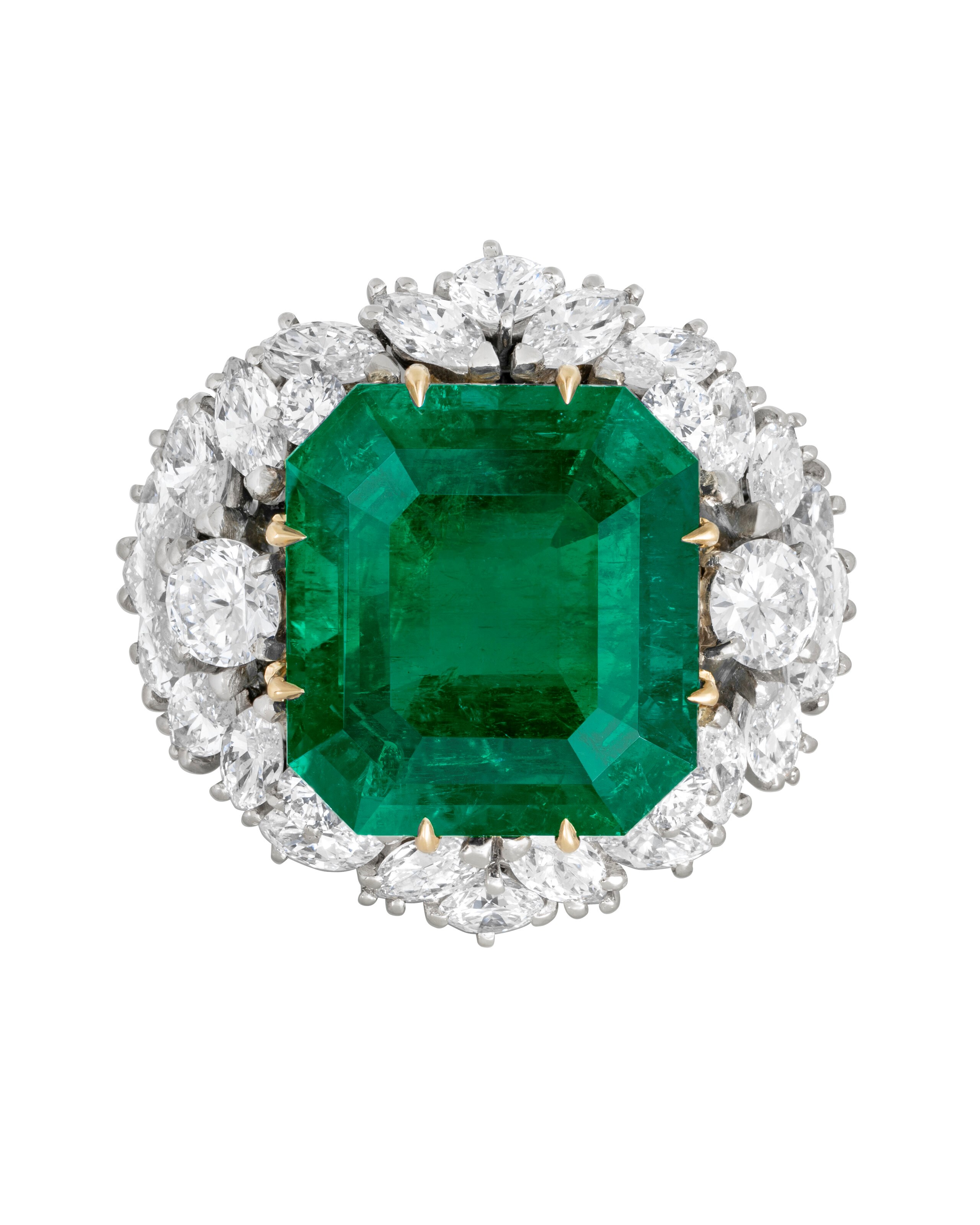 VAN CLEEF &amp; ARPELS EMERALD AND DIAMOND RING
